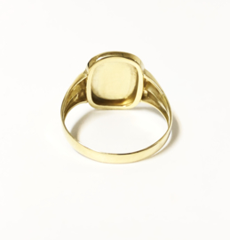14 K Antiek Gouden Heren Zegelring - Glad