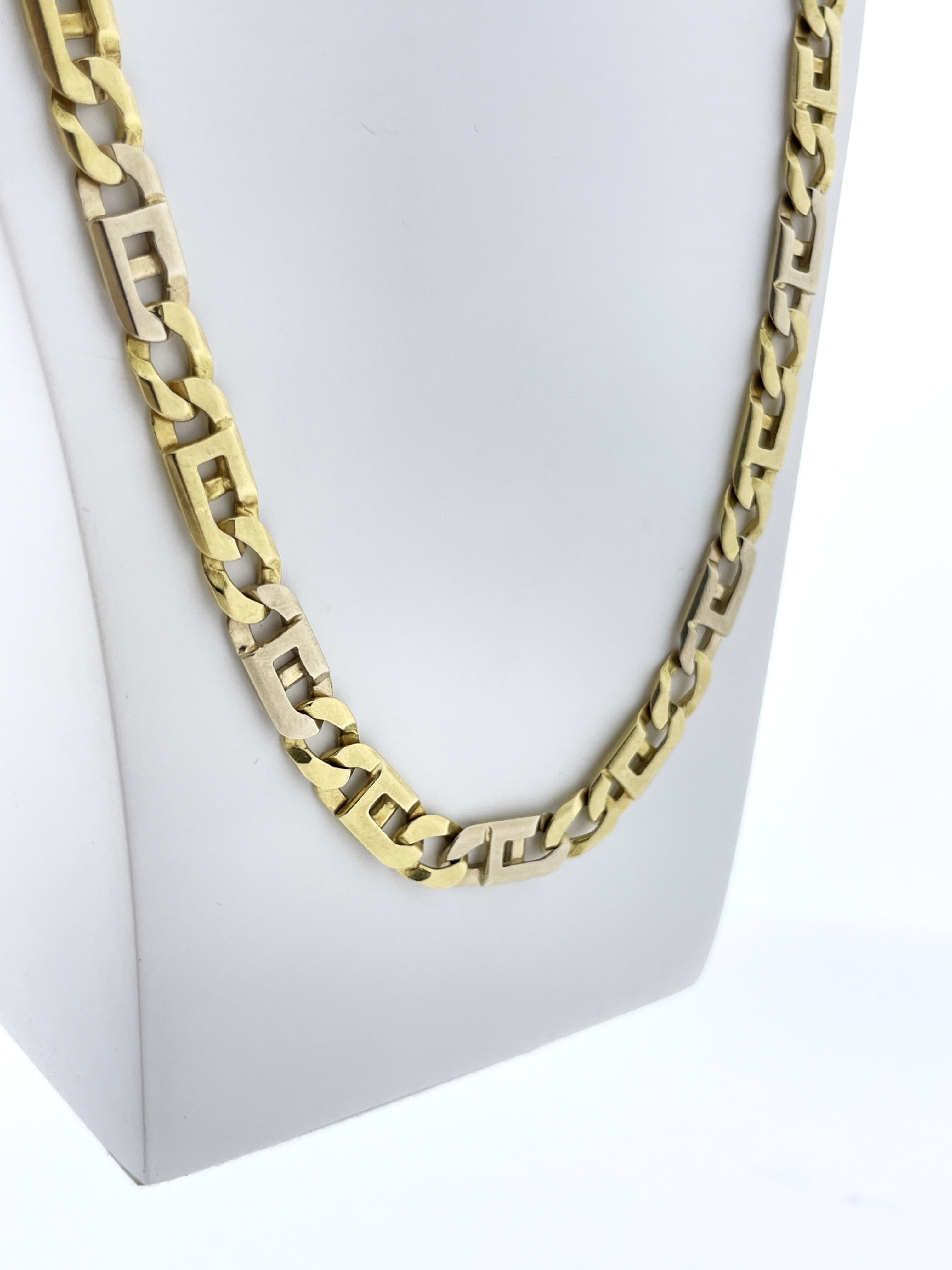 18 Karaat Massief Bicolor Gouden Rolex Schakel Ketting - 70 cm / 59.1 g / 7 mm
