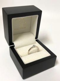 18 K Witgouden Solitair Bijzet Ring 0.07 Diamant G/ VS2