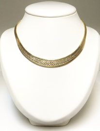 Vintage 14 K Bicolor Massief Gouden  Schakel Collier - 44 cm / 46,6 g