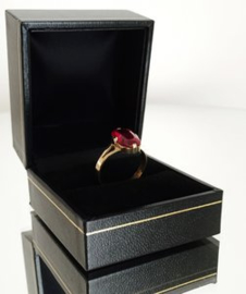 Antiek Handvervaardigd 14 K Gouden Robijn Ring