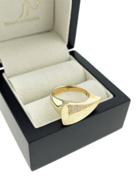 Charisma 14 Karaat Gouden Design Ring Asymmetrisch Model 0.19 ct Diamant