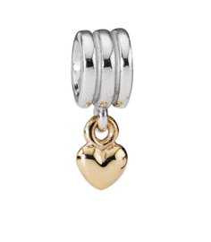 PANDORA 790173 Two Tone Heart Dangle - Retired