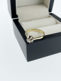 14 Karaat Gouden Solitair Ring 0.18 ct Briljant Geslepen Diamant G/VVS