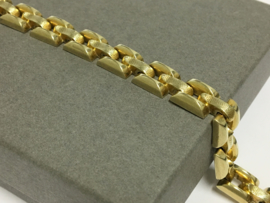 14 K Gouden Fantasie Schakel Armband - 19,5 cm / 16,15 g