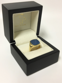 14 K Gouden Heren Zegelring Blauwlagen Steen - 8,15 g