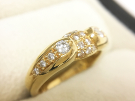 18 K Gouden Fantasie Ring 0.45 crt Briljantgeslepen Diamant