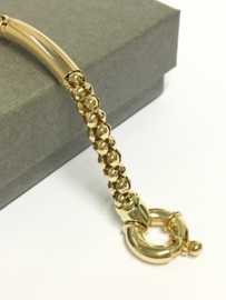 14 K Gouden Popcorn Fantasie Slotarmband - 20,5 cm / 10,7 g