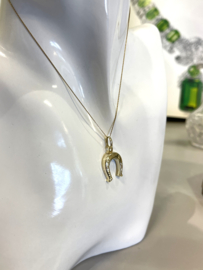 14 Karaat Gouden Ketting Hanger  Hoefzijzer - 2.5 cm