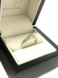 14 Karaat Bicolor Gouden Eclat Solitair Ring 0.50 ct Diamant  TW / VVS