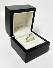 14 K Gouden Solitair Ring Verlovings Ring 0.20 ct Briljant Geslepen Diamant G / IF - Loupe Zuiver