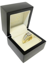 14 K Gouden Rolex Heren Ring President Carré Geslepen Heldere Cubic Zirkonia