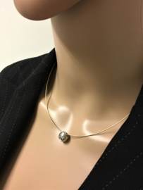 14 K Gouden Spang met Witgouden Glijder - 42 cm / 0.15 crt Diamant