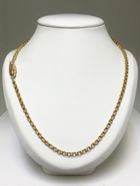 Antiek 14 K Gouden Jasseron Slot Collier - 57 cm