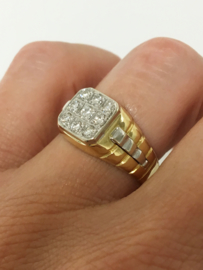 18 K Bicolor Gouden Rolex Ring 0.70 crt Diamant - 7,8 g
