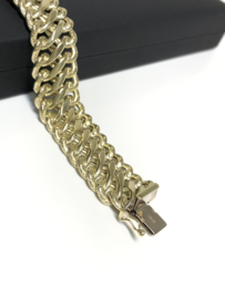 Vintage Brede 14 K Gouden Schakel Armband - 20,5 cm / 30,1 g / 1,65 cm