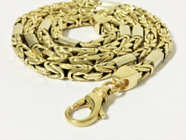 14 K Bicolor Gouden Koningsketting Byzantijns - 64cm / 104,18 g