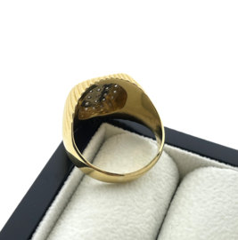 18 Karaat Massief Gouden Heren Ring 0.75 ct Briljant Geslepen Diamant - 16.5 Gram