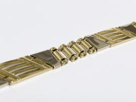 18 K Bicolor Gouden Heren Schakel Armband - 20,2 cm / 34 g