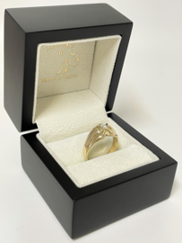 Massief Gouden Heren Pink Ring 0.20 ct Briljant Geslepen Diamant F / VVS2
