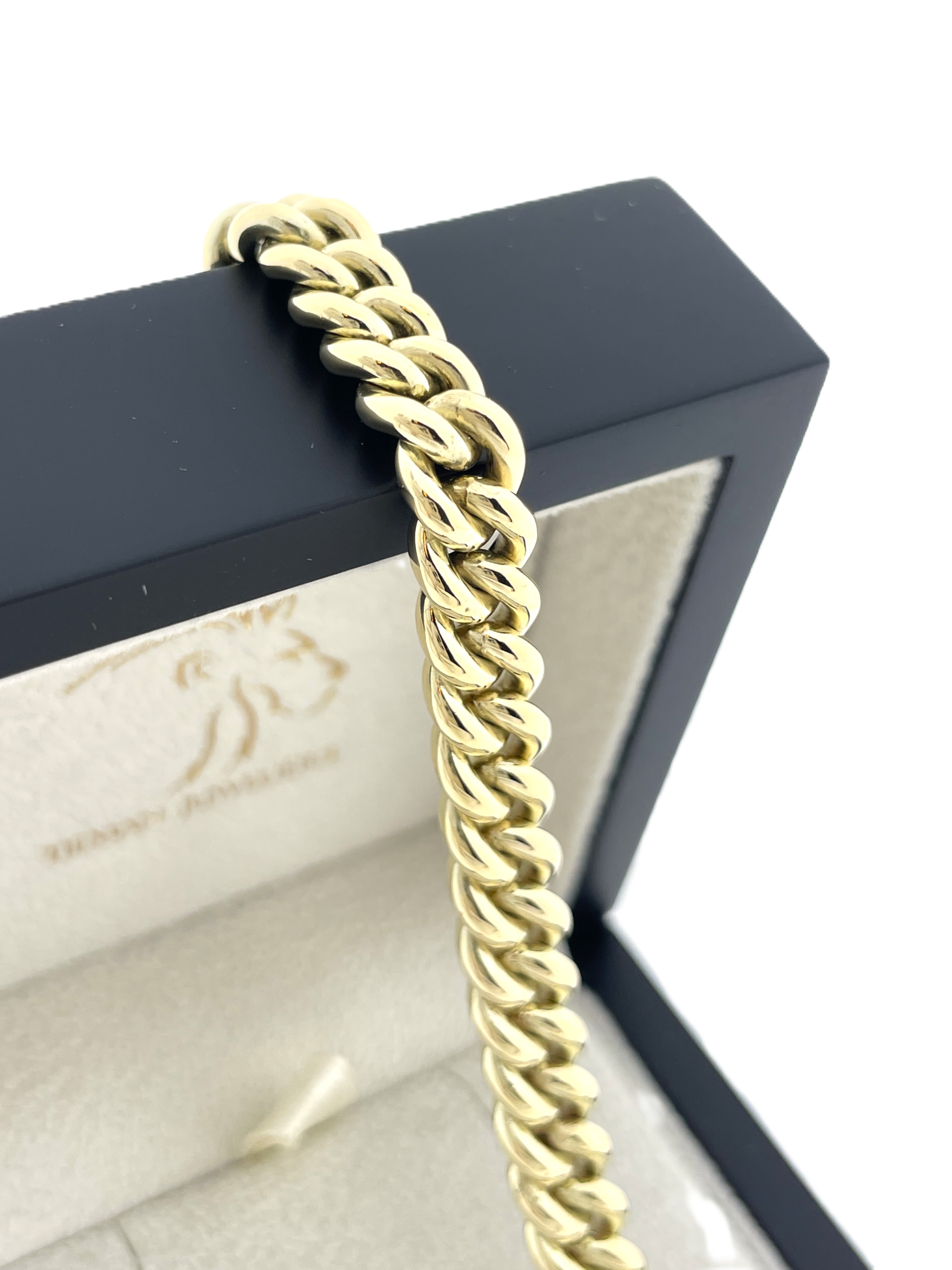 14 Karaat Massief Gouden Gourmet Schakel Armband - 18 cm / 7 mm / 40.4 g