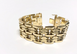 Brede Vintage Schakel Armband 14 K Goud - 18 cm / 48,1 g / 2,5 cm