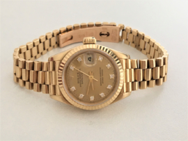 Rolex Oyster Perpetual Datejust Dames Polshorloge 18 K Goud - Diamant