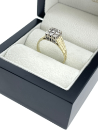 Antiek Gouden Ring 0.40 ct Briljant Geslepen Diamant - H / VS2-SI