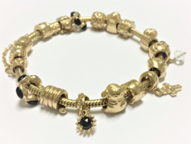 PANDORA 14 K Gouden Moments Armband met Diverse Gouden Bedels twv € 9.116,-
