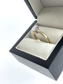 18 Karaat Gouden Solitair Ring 1.57 ct Natuurlijk Diamant F/SI2 Inclusief GIA Report