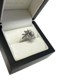 14 K Witgouden Fantasie Ring 0.50 ct Briljant Geslepen Diamant H/VS2