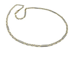14 Karaat Massief Gouden Schakel Ketting Witgouden Tussenliggers - 57 cm / 28.5 g
