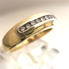 14K Gouden Ring 0.18 crt Briljantgeslepen Diamant