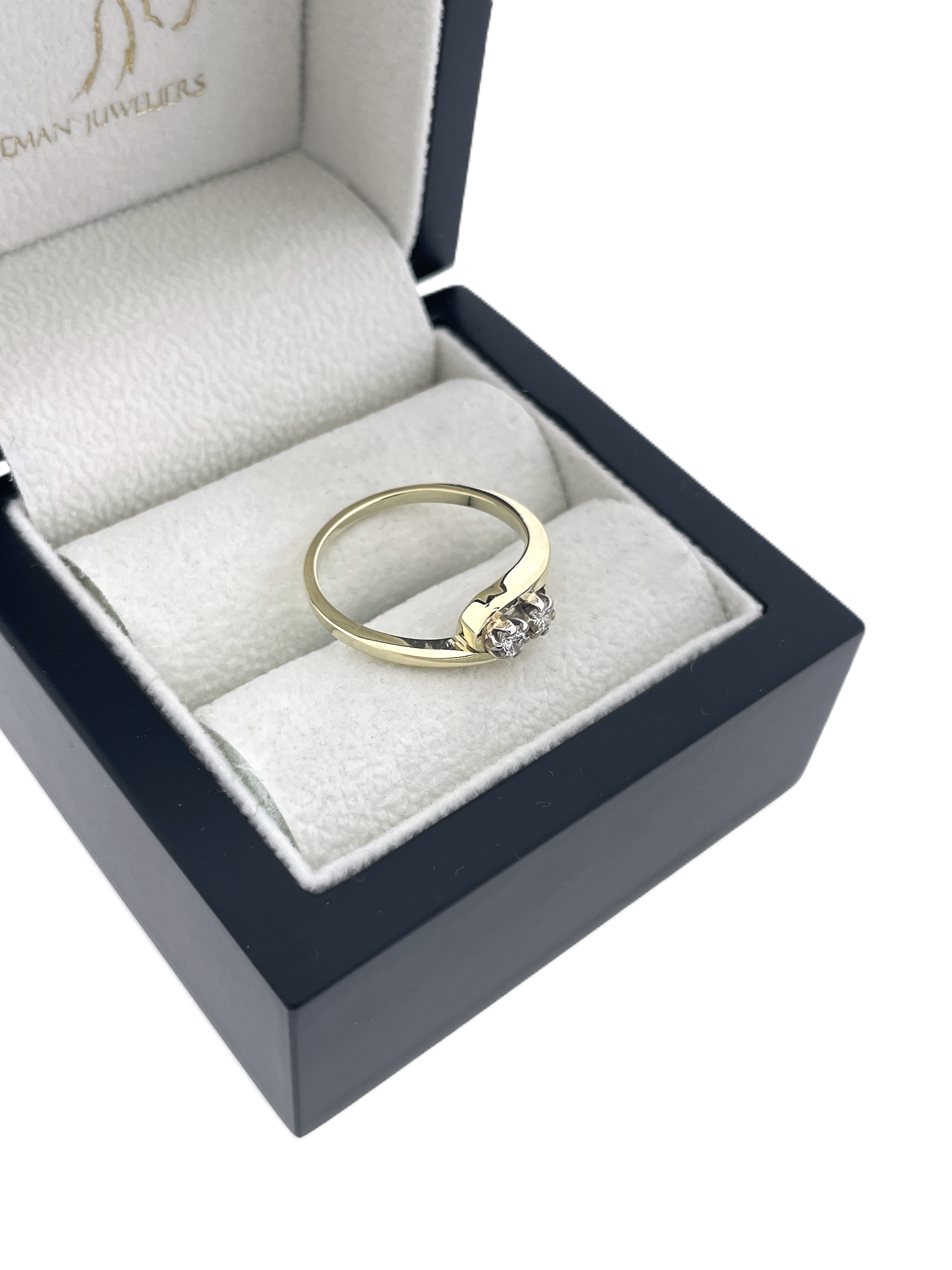 14 Karaat Gouden Toi-et-Moi Ring 0.10 ct Briljant Geslepen Diamant