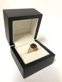 8 Karaat Antieke Rozet Ring Facet Geslepen Granaat
