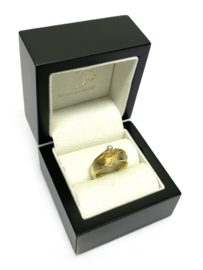 ARS - 14 Karaat Massief Gouden Fantasie Ring 0.06 ct Briljant Geslepen Diamant