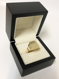 14 K Massief Gematteerd Gouden Heren Zegelring 8-Kant - 11,6 g