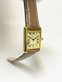 Must de Cartier Tank Midsize Quartz Ivory Roman Dial - Taupe