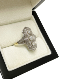 Art Deco Navette Diamond Ring 0.75 ct Diamant G/VVS - Jaren '30