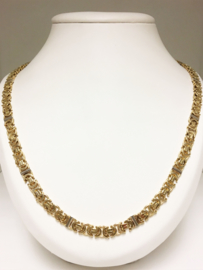 18 K Bicolor Gouden Koningsketting 64 cm / 91,96 g
