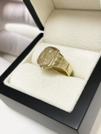Handvervaardigd Antiek Gouden Heren Monogram Ring Handgestoken Gravering- H J / Mt 20