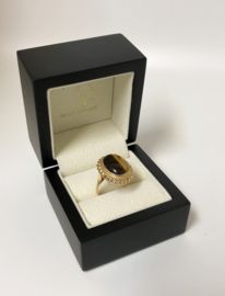 14 K Antiek Gouden Tijgeroog Entourage Ring