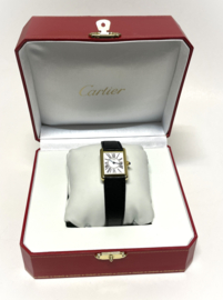 Must de Cartier Tank Quartz Opalin Roman Dial Large Model 590005 Incl 2 Jaar Cartier Garantie