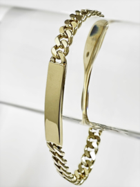 14 K Massief Gouden Gourmet Plaat Armband - 22 cm / 38 g / 8 mm