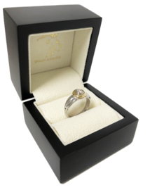 Bicolor Gouden Solitair Ring ca 0.50 ct Briljant Geslepen Diamant Top Wesselton