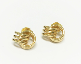 14 K Gouden Fantasie Oorstekers - 'Ringen'