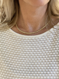 14 K Gouden Tennis Collier 1.7 Crt Briljant Geslepen Diamant G/VVS1 - 44 cm