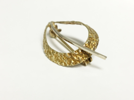 14 K Bicolor Gouden Broche - 2,8 cm