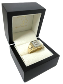 18 K Bicolor Gouden Heren Ring 0.50 crt Roos Geslepen Diamant - 7,7 g