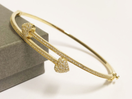 14 K Gouden Slaven Armband Briljantgeslepen Zirkonia